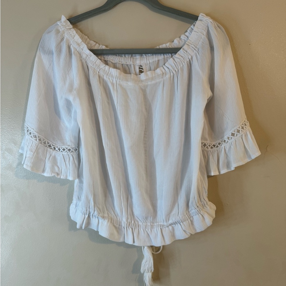 NWT PacSun LA Hearts White Peasant Blouse size Large - Picture 3 of 5